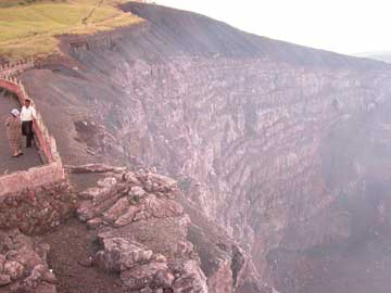 Photograph of the crater of Masaya volcano