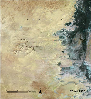 Satellite image of Tunisia, in 1987