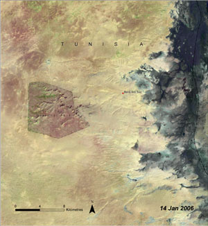 Satellite image of Tunisia, in 2006