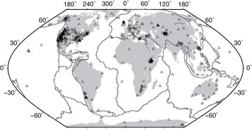 World Map with plate boundaries