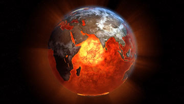 Artist’s depiction of Earth’s core