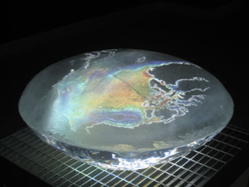 Map morph animations projected on ice