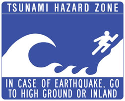 Tsunami warning sign