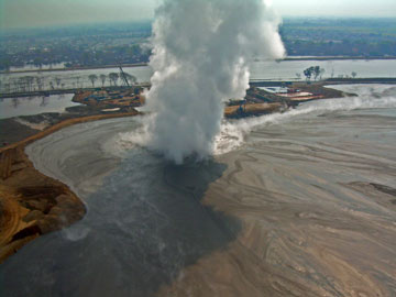 Erupting mud on Java, Indonesia