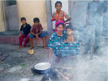 Cooking fire in India