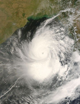 Satellite image of Cyclone Nargis