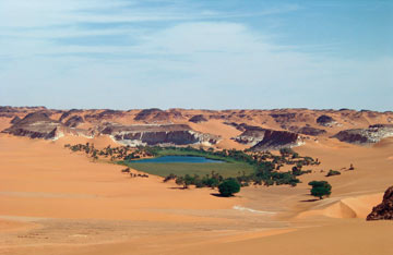 An oasis in the middle of the Sahara, Lake Yoa in northern Chad