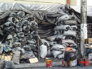 A charcoal market in Manaus, Brazil