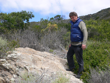 Bob Clary at the base of the soapstone 