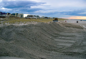 Beach being replenished with sand