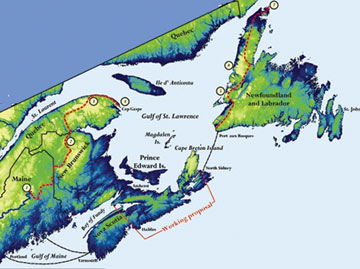 Map of the International Appalachian Trail