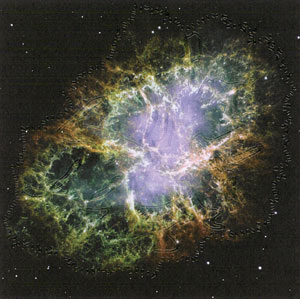 Hubble image of Crab Nebula in Touch the Invisible Sky