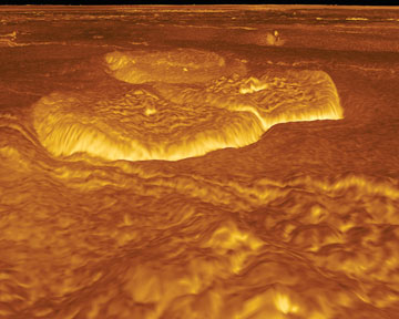 Pancake-shaped volcanic dome on Venus