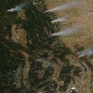 Satellite image of fires