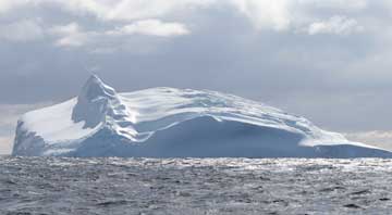 A picture of a floating iceberg