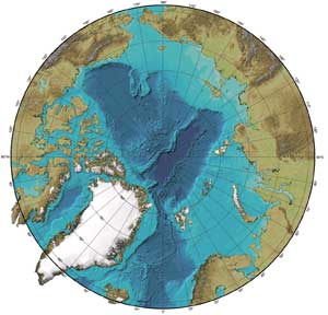 Map of the Arctic Ocean